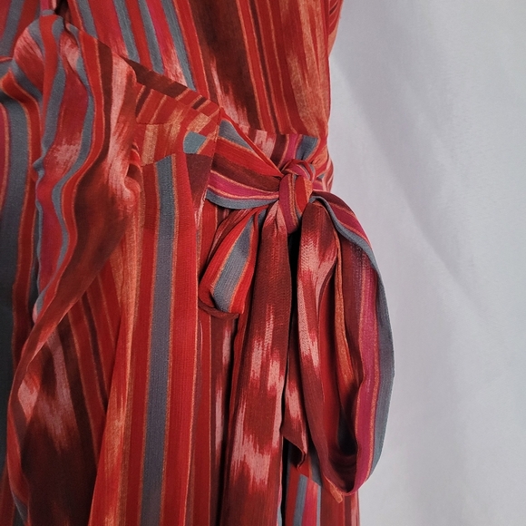 Lauren Ralph Lauren NWT Geo Striped Georgette Halter Gown Maxi Dress Size 6 - Picture 6 of 16